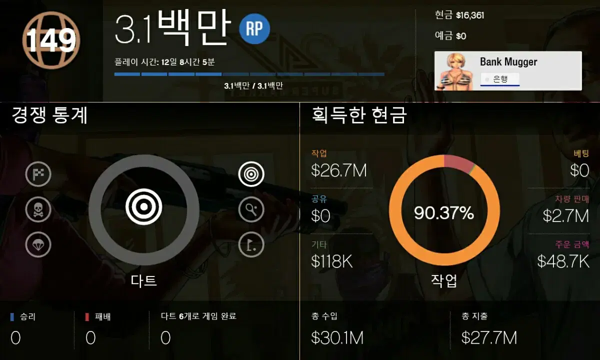 gta5 랭크 156